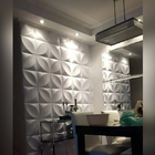 Revestimento 3D para Parede de Poliestireno Veneza Branco Vem com 4 Peças de 50x50cm