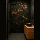 Revestimento Marmorizado Brilhante Gold Art Retroiluminado 122x244cm Mármore Fácil by Cantinho da Aline