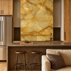 Revestimento Marmorizado Brilhante Ônix Gold Retroiluminado 122x244cm Mármore Fácil by Cantinho da Aline