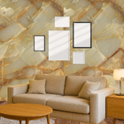 Revestimento Marmorizado Brilhante Ônix Gold Retroiluminado 122x244cm Mármore Fácil by Cantinho da Aline