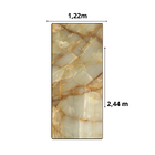 Revestimento Marmorizado Brilhante Ônix Gold Retroiluminado 122x244cm Mármore Fácil by Cantinho da Aline