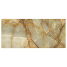 Revestimento Marmorizado Brilhante Ônix Gold Retroiluminado 122x244cm Mármore Fácil by Cantinho da Aline