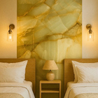 Revestimento Marmorizado Brilhante Ônix Gold Retroiluminado 122x244cm Mármore Fácil by Cantinho da Aline