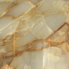 Revestimento Marmorizado Brilhante Ônix Gold Retroiluminado 122x244cm Mármore Fácil by Cantinho da Aline