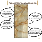 Revestimento Marmorizado Brilhante Ônix Gold Retroiluminado 122x244cm Mármore Fácil by Cantinho da Aline