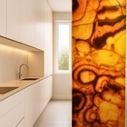 Revestimento Marmorizado Brilhante Ônix Yellow Retroiluminado 122x244cm Mármore Fácil by Cantinho da Aline