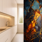 Revestimento Marmorizado Brilhante Volcanic Retroiluminado 122x244cm Mármore Fácil by Cantinho da Aline