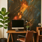 Revestimento Marmorizado Brilhante Volcanic Retroiluminado 122x244cm Mármore Fácil by Cantinho da Aline