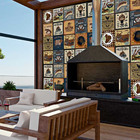 Revestimento de Parede Interno Decorado Acetinado 206X206cm Borda Arredondada Barbecuev00 Gabriella