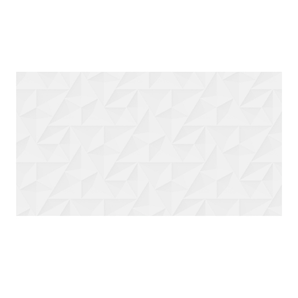 Revestimento de Parede Interno Texturizado Brilhante 33x60,5cm Borda Arredondada Prisma White Embramaco