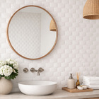 Revestimento de Parede Interno Relevo Brilhante 33x60cm Borda Arredondada Scaleno White Embramaco