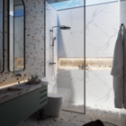 Revestimento de Parede PVC Liso Brilhante Calacatta SMM11 120x60cm Glass Mosaic