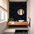 Revestimento de Parede PVC Liso Brilhante Marmo Nero  120x60cm Glass Mosaic