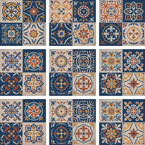 Revestimento Decorativo Português 9 Peças 15,4x15,4cm Evora Imper Sofistiq