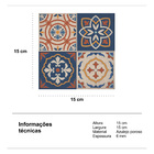 Revestimento Decorativo Português 9 Peças 15,4x15,4cm Evora Imper Sofistiq