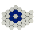 Revestimento Natural Ecologic Hexagon Flor Branco e Azul Matte Borda Arredondada 4,2x4,8cm Van Gogh