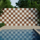 Revestimento Externo Decorado Granilhado 20,2x20,2cm Borda Arredondada Afago Mandacaru Terracota Artens