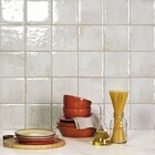 Revestimento Externo Esmaltado Intermix Plain Cloudy Borda Arredondada Bold Branco 14,5x14,5cm Portobello