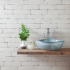 Revestimento Externo Esmaltado Maxi Brick Santorini Borda Reta Branco 9x36cm Lepri