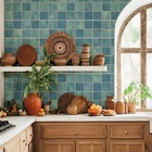 Revestimento Esmaltado Folha Borda Arredondada Verde 20x20cm Pierini