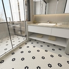 Revestimento Branco e Preto Fosco 4,2x4,8cm Ecologic Hexagon Flor Van Gogh Caixa com 11 Unidades