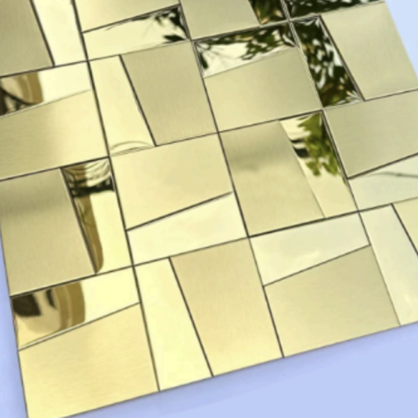 Revestimento Inox Gold 30x30 Autocolante 3mm · Alumínio