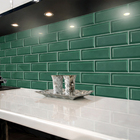 Revestimento Interno Monocolor Brilhante 7,5x30,5cm Borda Arredondada Soft Verde Gabriella
