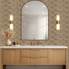 Revestimento Interno Decorado Brilhante 7,5x30,5cm Borda Arredondada Vetri Bege Gabriella