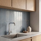 Revestimento Interno Monocolor Brilhante 75x305cm Borda Arredondada Aura Ocean Gabriella