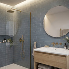 Revestimento Interno Monocolor Brilhante 75x305cm Borda Arredondada Aura Ocean Gabriella