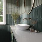 Revestimento Interno Monocolor Verde Acetinado Borda Arredondada 7X24,4cm Vivant Sauge Portobello