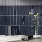 Revestimento Interno Monocolor Azul Acetinado Borda Arredondada 7x24cm Vivant Marin Portobello