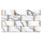 Revestimento para Parede Interno Decorado Brilhante 34,5x60,5cm Borda Arredondada Illusion Branco Formigres