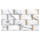 Revestimento para Parede Interno Decorado Brilhante 34,5x60,5cm Borda Arredondada Illusion Branco Formigres