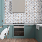 Revestimento para Parede Interno Decorado Brilhante 34,5x60,5cm Borda Arredondada Illusion Branco Formigres