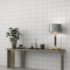 Revestimento para Parede Interno Decorado Brilhante 34,5x60,5cm Borda Arredondada Navegantes Branco Formigres