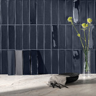 Revestimento Interno Monocolor Azul Brilhante Borda Arredondada 7x24cm Vivant Marin Portobello