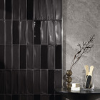 Revestimento Interno Monocolor Preto Brilhante Borda Arredondada 7x24cm Vivant Noir Portobello