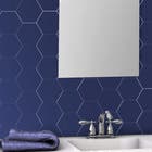 Revestimento para Parede Interna Acetinado Hexa Blue 22,8x22,8cm (11,4x11,4cm Medida Vértice) Ceral