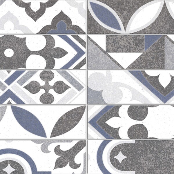 Revestimento para Piscina Esmaltado Elegance Borda Arredondada Bold Multicolorido 8,5x35cm Gabriella