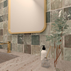 Revestimento para Piscina Esmaltado Giz Borda Arredondada Bold Verde 15x15cm Gabriella