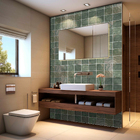 Revestimento para Piscina Esmaltado Giz Borda Arredondada Bold Verde 15x15cm Gabriella