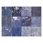 Revestimento para Piscina Esmaltado Giz Borda Arredondada Bold Azul 15x15cm Gabriella