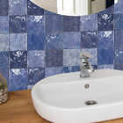 Revestimento para Piscina Esmaltado Giz Borda Arredondada Bold Azul 15x15cm Gabriella