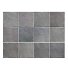 Revestimento para Piscina Esmaltado Giz Borda Arredondada Bold Cinza 15x15cm Gabriella