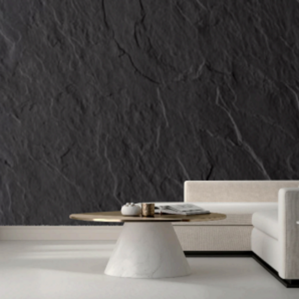 Revestimento Pedra Natural Preta 3mm · Fibra De Vidro E Pó De