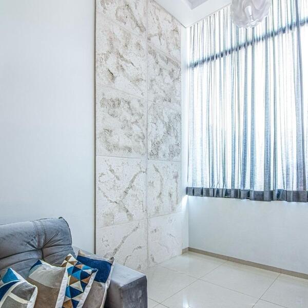 Revestimento Placa Cimentícia Rústica 90x90 - Toscana White