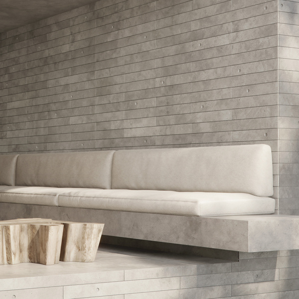 Revestimento Ripa Cimentícia Aparente com Furo 9x100cm Artesano