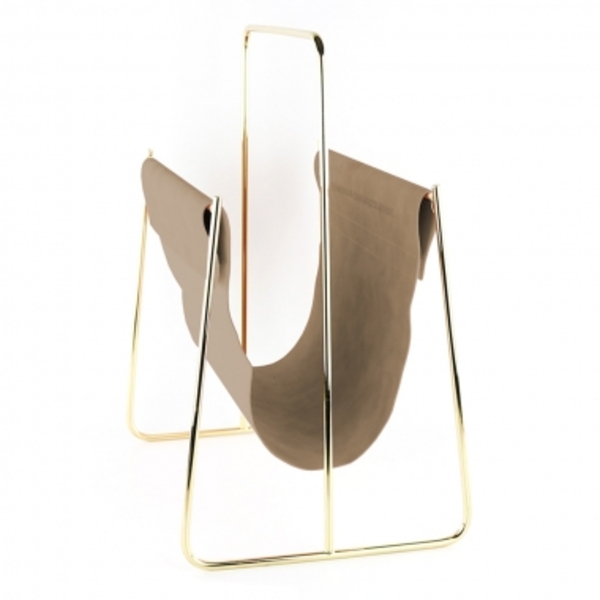 Revisteiro De Metal Dourado E Tecido Veludo 40 3 X 27 2 X 47