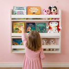 Revisteiro Prateleira Montessori Infantil Porta Livro Branco